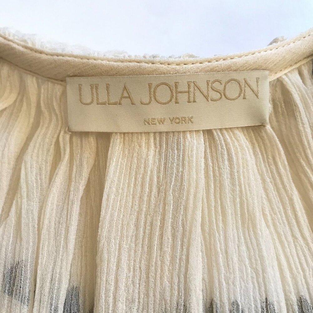 Ulla Johnson Cream and Black Peasant Blouse - Picture 6 of 13